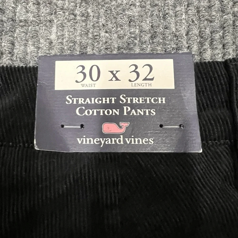 Vineyard Vines CORDUROY PANT MARTINIS JET BLACK 30X32 Straight Stretch NWT‎ $128